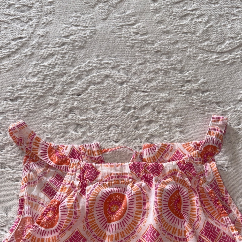 Gently Loved Pink and Orange Patterned Sleeveless Top By Sigrid Olsen - Picture 3 of 9